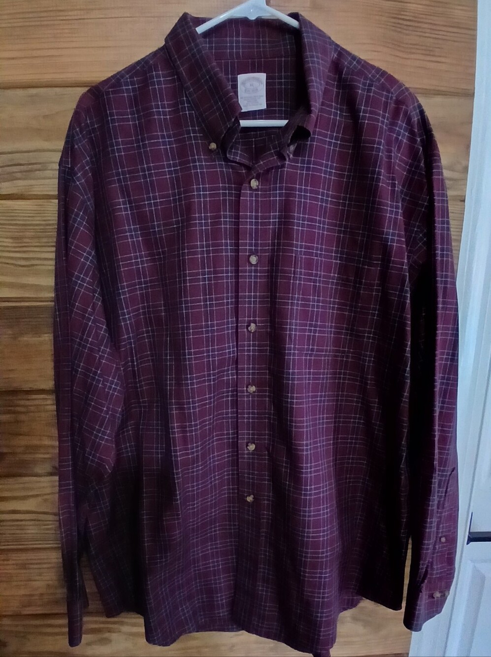 Brooks Brothers Burgundy Plaid Button-Down Shirt